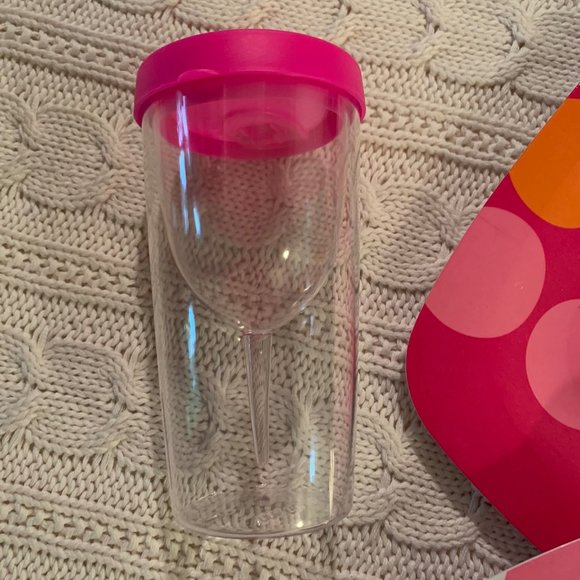 Pink Polka Dot Picnic Plates with Wine Tumbler - Picture 4 of 5